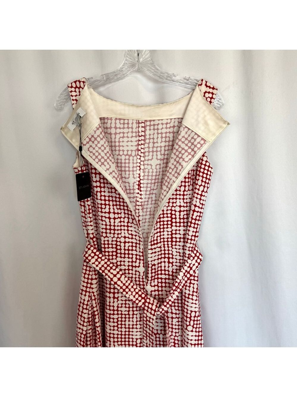 St. John Collection MidiDress Women's 10 Fit & Flare Red & White Sleeveless - Picture 11 of 13